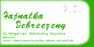 hajnalka debreczeny business card